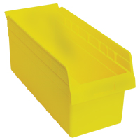 Store-Max Shelf Bins, 8-3/8" W x 8" H x 17-7/8" D, Yellow, 56 lbs. Capacity Absolute Business Supply