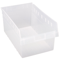 Store-Max Shelf Bins, 11-1/8" W x 8" H x 17-7/8" D, Clear, 56 lbs. Capacity Absolute Business Supply