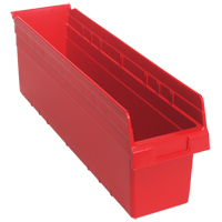 Bacs pour &eacute;tag&egrave;re Store-Max, 6-5/8" la x 8" H x 23-5/8" p, Rouge, Capacit&eacute; 68 lb Absolute Business Supply