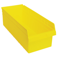 Store-Max Shelf Bins, 11-1/8" W x 8" H x 23-5/8" D, Yellow, 68 lbs. Capacity Absolute Business Supply