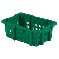Food Handling Plastic Stack-N-Nest Container, 16" x 23.9" x 8.8", Green Absolute Business Supply