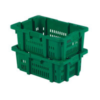 Food Handling Plastic Stack-N-Nest Container, 16" x 23.9" x 8.8", Green Absolute Business Supply