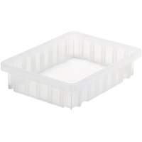 Divider Box&reg; Container, Plastic, 10.875" W x 8.25" D x 2.5" H, Clear Absolute Business Supply