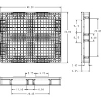 RackoCell Plastic Pallet, 4-Way Entry, 48" L x 40" W x 6-1/3" H Absolute Business Supply
