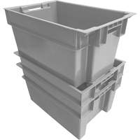 Stack & Nest Container, 16" W x 12" H x 24" D, Grey Absolute Business Supply