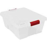 Contenant avec loquets en plastique,  la x 21" p x 7,75" h, Transparent Absolute Business Supply