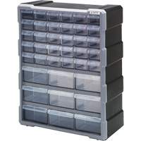 Drawer Cabinet, Plastic, 39 Drawers, 15" x 6-1/4" x 18-3/4", Black Absolute Business Supply