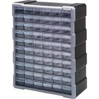 Drawer Cabinet, Plastic, 60 Drawers, 15" x 6-1/4" x 18-3/4", Black Absolute Business Supply