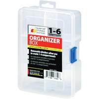 Plastic Compartment Box, 4.75" W x 6.75" D x 2.25" H, 6 Compartments Absolute Business Supply