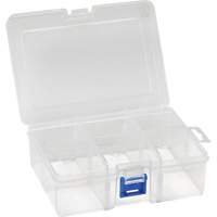 Plastic Compartment Box, 4.75" W x 6.75" D x 2.25" H, 6 Compartments Absolute Business Supply