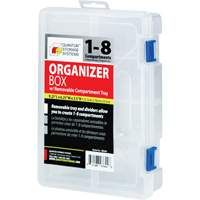 Plastic Compartment Box, 6.25" W x 9.25" D x 2.2" H, 8 Compartments Absolute Business Supply
