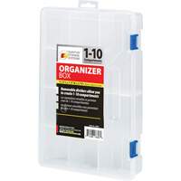 Plastic Compartment Box, 7.75" W x 11.75" D x 2.2" H, 10 Compartments Absolute Business Supply