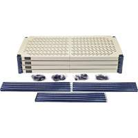 Wire Shelving Unit with Plastic Shelves, Wire Frame with Plastic Shelves, Boltless, 600 lbs. Capacity, 30" W x 72" H x 18" D Absolute Business Supply
