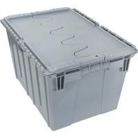 Flip Top Plastic Distribution Container, 21.65" x 15.5" x 12.5", Grey Absolute Business Supply