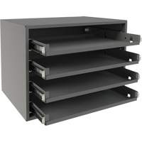 Small Bearing Rack, Steel, 4 Slots, 15-9/16" W x 11-7/8" D x 11-5/16" H, Grey Absolute Business Supply