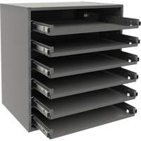 Small Bearing Slide Rack, Steel, 6 Slots, 15-9/16" W x 11-7/8" D x 16-3/8" H, Grey Absolute Business Supply