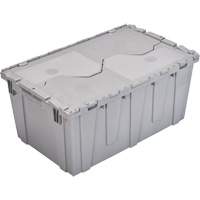 FP243C FliPak Nestable Tote, 26.9" x 16.9" x 12.1", Grey Absolute Business Supply