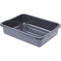 All-Purpose Ribbed-Bottom Storage Tub, 5" H x 15" D x 21" L, Plastic, Grey Absolute Business Supply