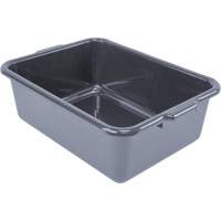 All-Purpose Flat-Bottom Storage Tub, 7" H x 15" D x 21" L, Plastic, Grey Absolute Business Supply