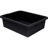All-Purpose Ribbed-Bottom Storage Tub, 7" H x 17" D x 22" L, Plastic, Black Absolute Business Supply