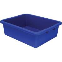 All-Purpose Ribbed-Bottom Storage Tub, 7" H x 17" D x 22" L, Plastic, Blue Absolute Business Supply