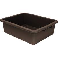 All-Purpose Ribbed-Bottom Storage Tub, 7" H x 17" D x 22" L, Plastic, Brown Absolute Business Supply