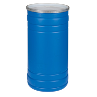 Barils en poly&eacute;thyl&egrave;ne, 15,5 gal. US (12,91 gal. imp.), Dessus ouvert, Bleu Absolute Business Supply