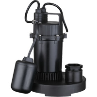 Thermoplastic Submersible Sump Pump, 2560 GPH, 115 V, 4.6 A, 1/3 HP Absolute Business Supply