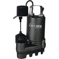 Cast Iron Submersible Sump Pump with Vertical Float Switch, 67 GPM, 33 V, 5 A, 1/3 HP Absolute Business Supply