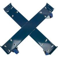 Drum Dolly, Steel, 1400 lbs. Capacity, 24" Diameter, Blue Elastic Casters Absolute Business Supply