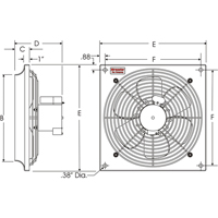 Ventilateurs muraux d'usage g&eacute;n&eacute;ral, Commercial, 2 vitesses, Diam&egrave;tre de 18" Absolute Business Supply