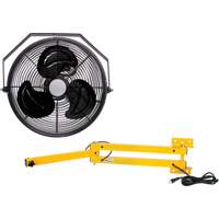 Trousse de ventilateur pour poste de travail industriel avec bras double verrouillable, Industriel, 3 vitesses, Diam&egrave;tre de 12" Absolute Business Supply