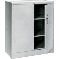 Counter High Cabinets, Steel, 2 Shelves, 42" H x 36" W x 21" D, Grey Absolute Business Supply