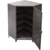 Corner Cabinets, Steel, 4 Shelves, 72" H x 48" W x 24" D, Grey Absolute Business Supply