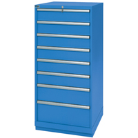 Drawer Cabinets, 8 Drawers, 28-1/4" W x 28-1/2" D x 59-1/2" H, Bright blue Absolute Business Supply