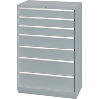 Drawer Cabinets, 7 Drawers, 40-1/4" W x 22-1/2" D x 59-1/2" H, Grey Absolute Business Supply