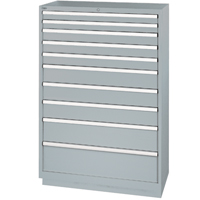 Drawer Cabinets, 10 Drawers, 40-1/4" W x 22-1/2" D x 59-1/2" H, Grey Absolute Business Supply