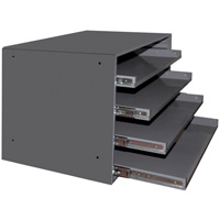 Compartment Box Cabinets, Steel, 4 Slots, 20" W x 15-3/4" D x 15" H, Grey Absolute Business Supply