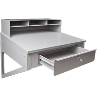 Wall-Mounted Shop Desk, 34-1/2" W x 28" D x 31" H, Grey Absolute Business Supply