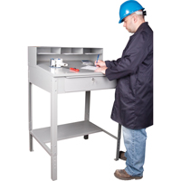 Open Floor Style Shop Desk, 34-1/2" W x 30" D x 53" H, Grey Absolute Business Supply