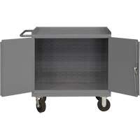 Armoire d'&eacute;tabli mobile avec panneau arri&egrave;re &agrave; persiennes, Acier Surface Absolute Business Supply
