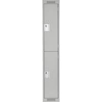 Clean Line Lockers, 2 -tier, 12" x 18" x 72", Steel, Grey, Rivet (Assembled) Absolute Business Supply