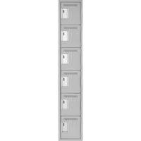 Clean Line Lockerettes, 6 -tier, 12" x 18" x 72", Steel, Grey, Rivet (Assembled) Absolute Business Supply