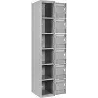 Petits casiers Clean Line, 6 niveaux, Bloc de 4, 48" x 18" x 72", Acier, Gris, Rivet (assembl&eacute;) Absolute Business Supply