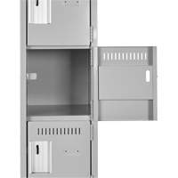 Petits casiers Clean Line, 6 niveaux, Bloc de 4, 48" x 18" x 72", Acier, Gris, Rivet (assembl&eacute;) Absolute Business Supply