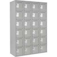 Petits casiers Clean Line, 6 niveaux, Bloc de 4, 48" x 18" x 72", Acier, Gris, Rivet (assembl&eacute;) Absolute Business Supply