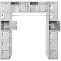 Arche de casiers &eacute;conomiques assembl&eacute;s Clean Line, 16 niveaux, Bloc de 3, 18" x 72" x 12", Acier Absolute Business Supply
