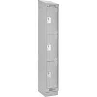 Casiers Clean Line, 3 niveaux, 12" x 18" x 82", Acier, Gris, Rivet (assembl&eacute;) Absolute Business Supply