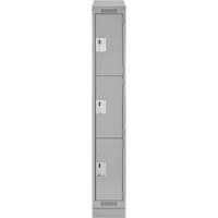 Casiers Clean Line, 3 niveaux, 12" x 18" x 82", Acier, Gris, Rivet (assembl&eacute;) Absolute Business Supply