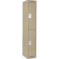 Clean Line Lockers, 2 -tier, 12" x 18" x 72", Steel, Beige, Rivet (Assembled) Absolute Business Supply